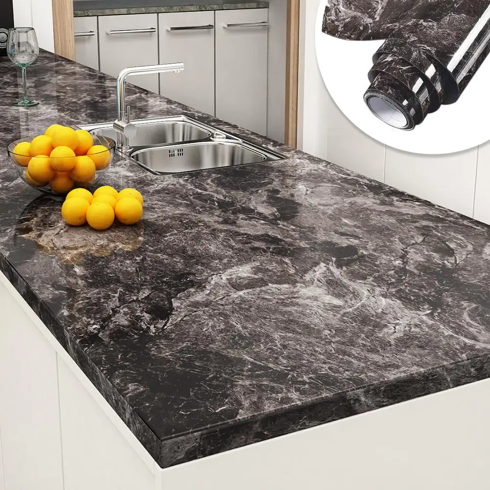 

New Arrival Marble Wall Stickers Kitchen Oil-proof Self Adhesive Contact Wallpaper Countertop PVC Stickers Waterproof 60CM Width
