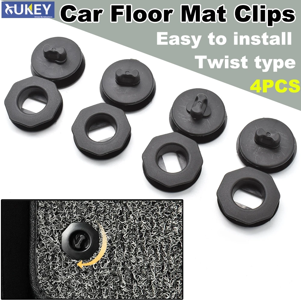 4 шт. черные универсальные автомобильные зажимы для напольных ковриков|Клипсы и