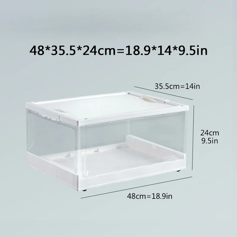 Складная коробка для хранения книг Бытовая пластиковая прозрачная с колесами