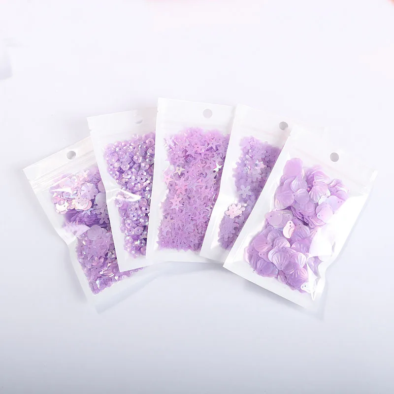 LC/DIY Аксессуары для фиолетовые пайетки свадебное платье/10 грамм блестки ПВХ