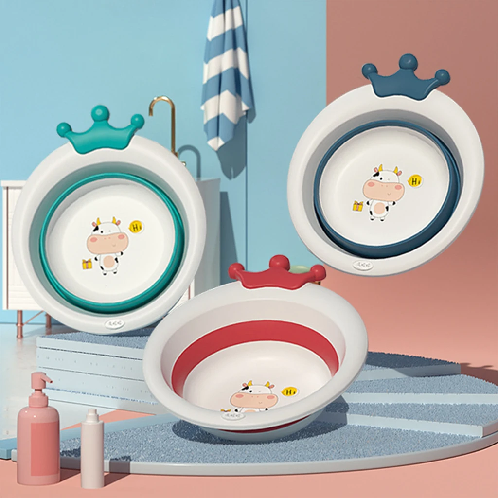 

Durable Cartoon Collapsible Washbasin Lightweight Toddler Baby Wash Basin