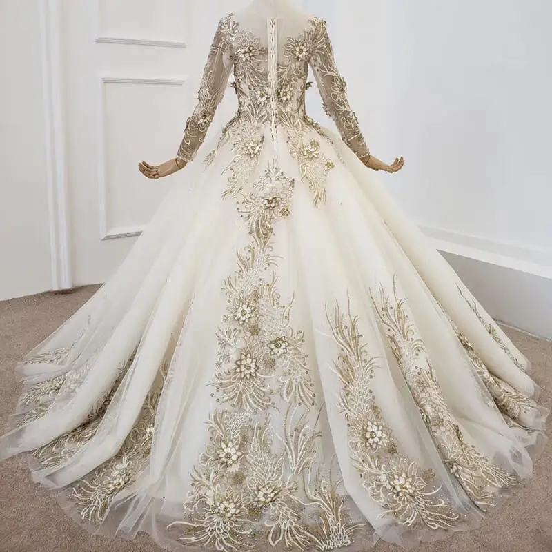 HTL1269 Quinceanera Dresses 2020 Blush white golden Ball Gown Sweet Beaded lace Formal Gowns vestidos de 15 Party Prom Dresses