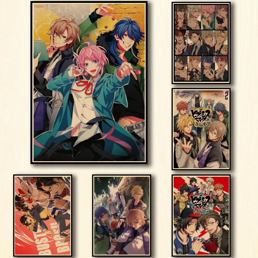 

50 Designs Hypnosis Mic -Division Rap Battle- Kraftpaper Poster Yamada ichiro Artwork Fancy Wall Sticker for House Bar Vol 2