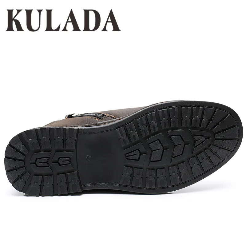 KULADA/Лидер продаж Мужские ботинки наивысшего качества Зимние ботильоны на