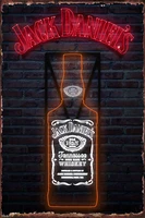 neon whiskey tin sign tin plates wall decor room decoration retro vintage metal sign for art pub home club man cave cafe