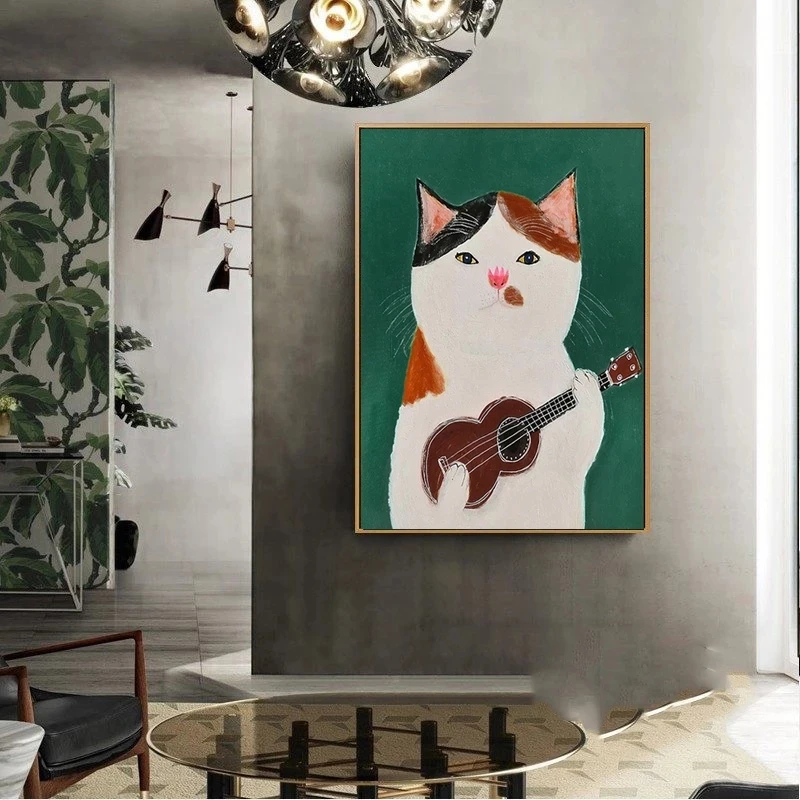 

Cartoon Cute Cat Modern Posters And Prints Canvas Painting Wall Picture For Living Room Kid's Bedroom Cuadros Home Decor Nursery