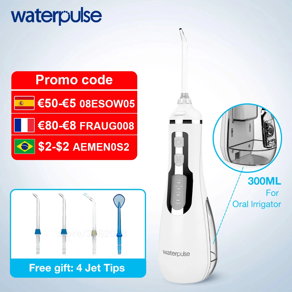 

Waterpulse V500 Oral Irrigator Dental Portable Water Flosser Cordless Dental Irrigator Jet 4 mode 200ml Waterproof Teeth Cleaner