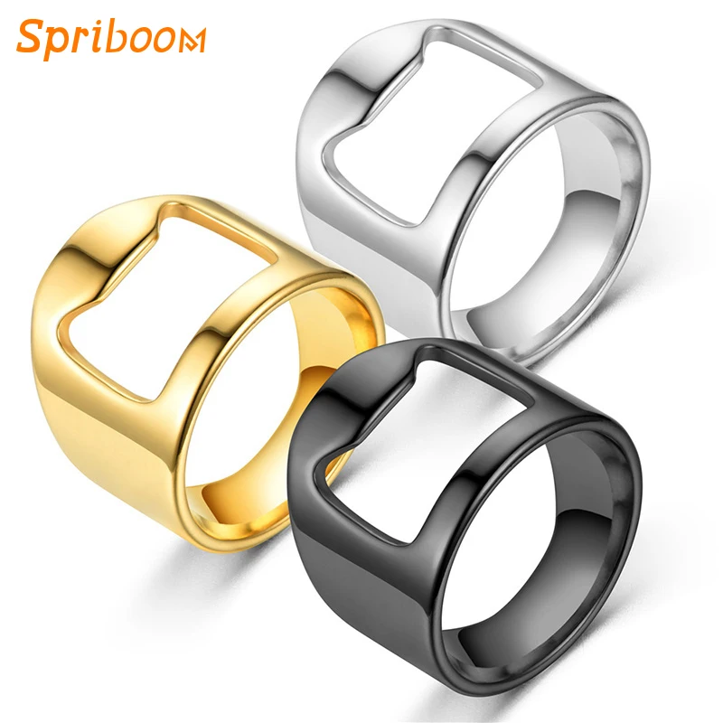 

Bottle Opener Stainless Steel Rings for Men Women Party Bar Tool Mutifuctions Gadgets Kitchen Accessories Finger Ring Jewelry