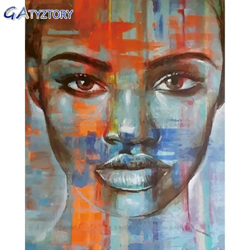 

GATYZTORY DIY Painting by numbers portrait paint by numbers for adults acrylic paint decoration home 40x50cm photo frame