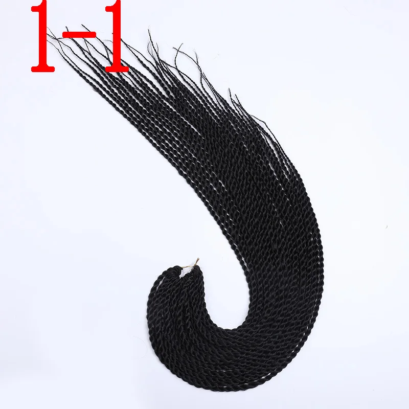 1-1 MERISIHAIR Ombre Сенегальские крученые волосы на крючках косички 24 дюйма 30 корней/упаковка синтетические косички волосы для женщин серый, синий, розовый, бро - Цвет: 1-1