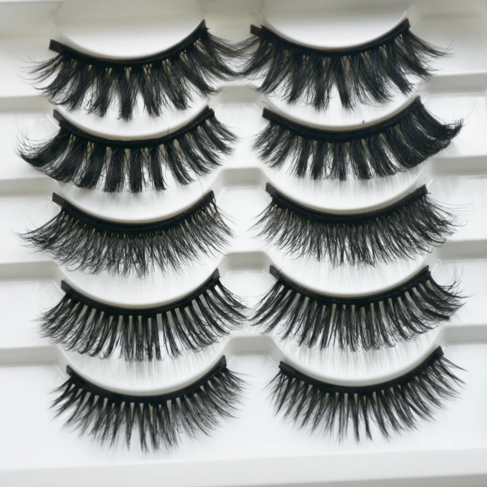 

Beauty Makeup 5 pairs of magnetic eyelashes + liquid eyeliner + tweezers, waterproof long lasting eyelash extension eyelash set