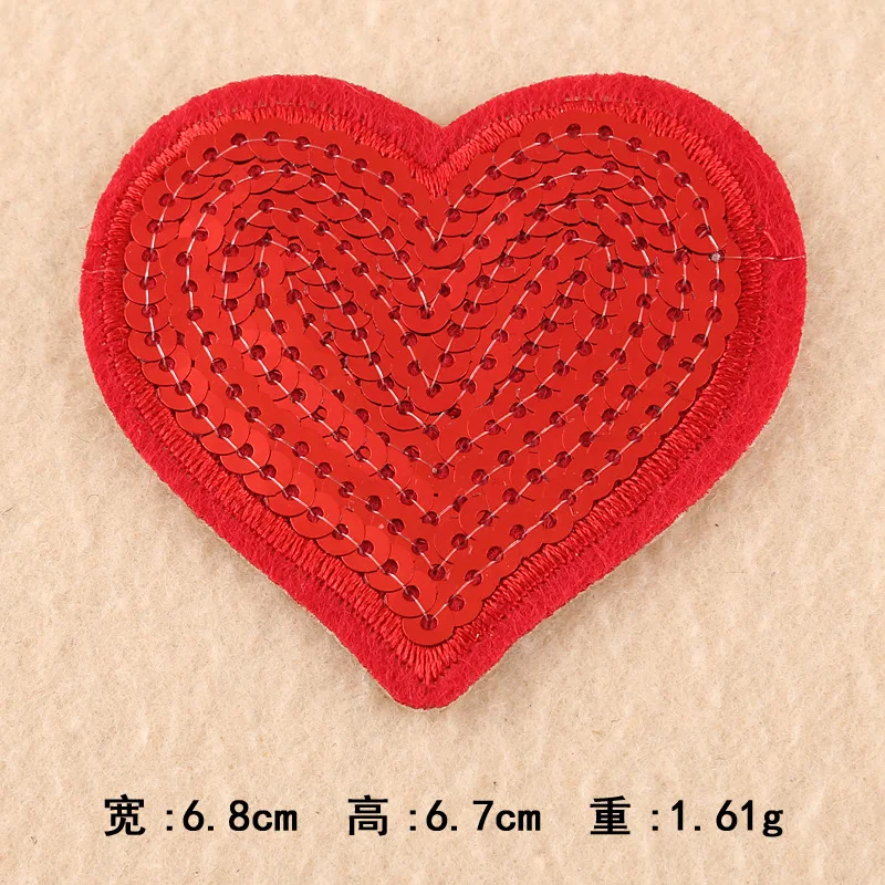 

Duo Ku Sequin Embroider Sequined Pet Love Cloth Sticker Ornament Shoes and Hats Bag Accessories Patch Iron on Patches Parches