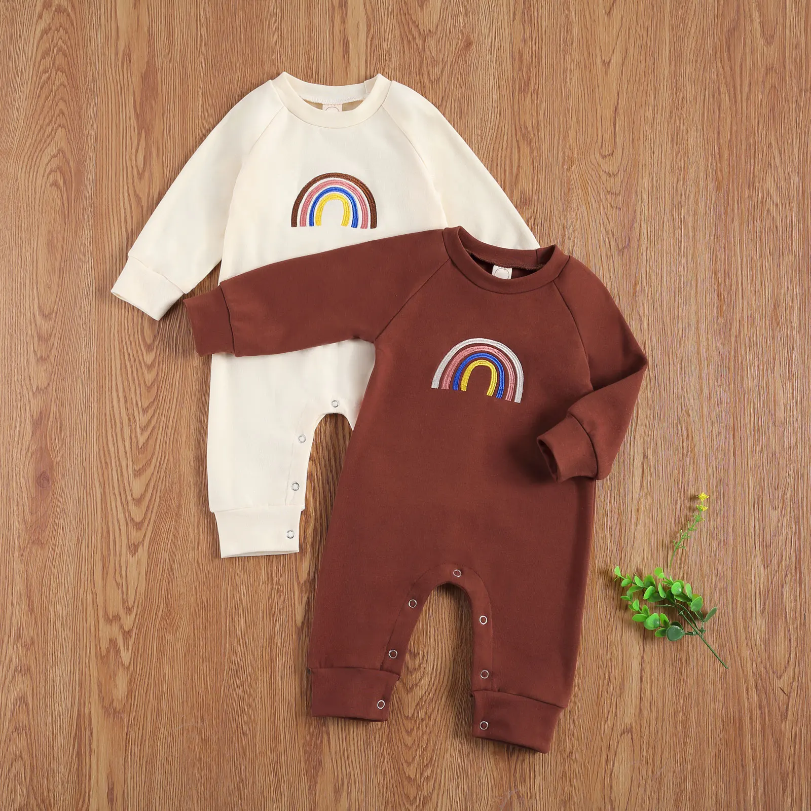 

0-18months Baby Girls Boys Romper Crew Neck Long Sleeve Rainbow Jumpsuit Toddler's Jumpsuit Garment Outfits Autumn