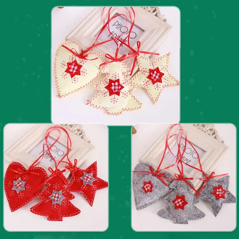 3 шт милые рождественские украшения любовь сердце звезды Дерево Войлок орнамент