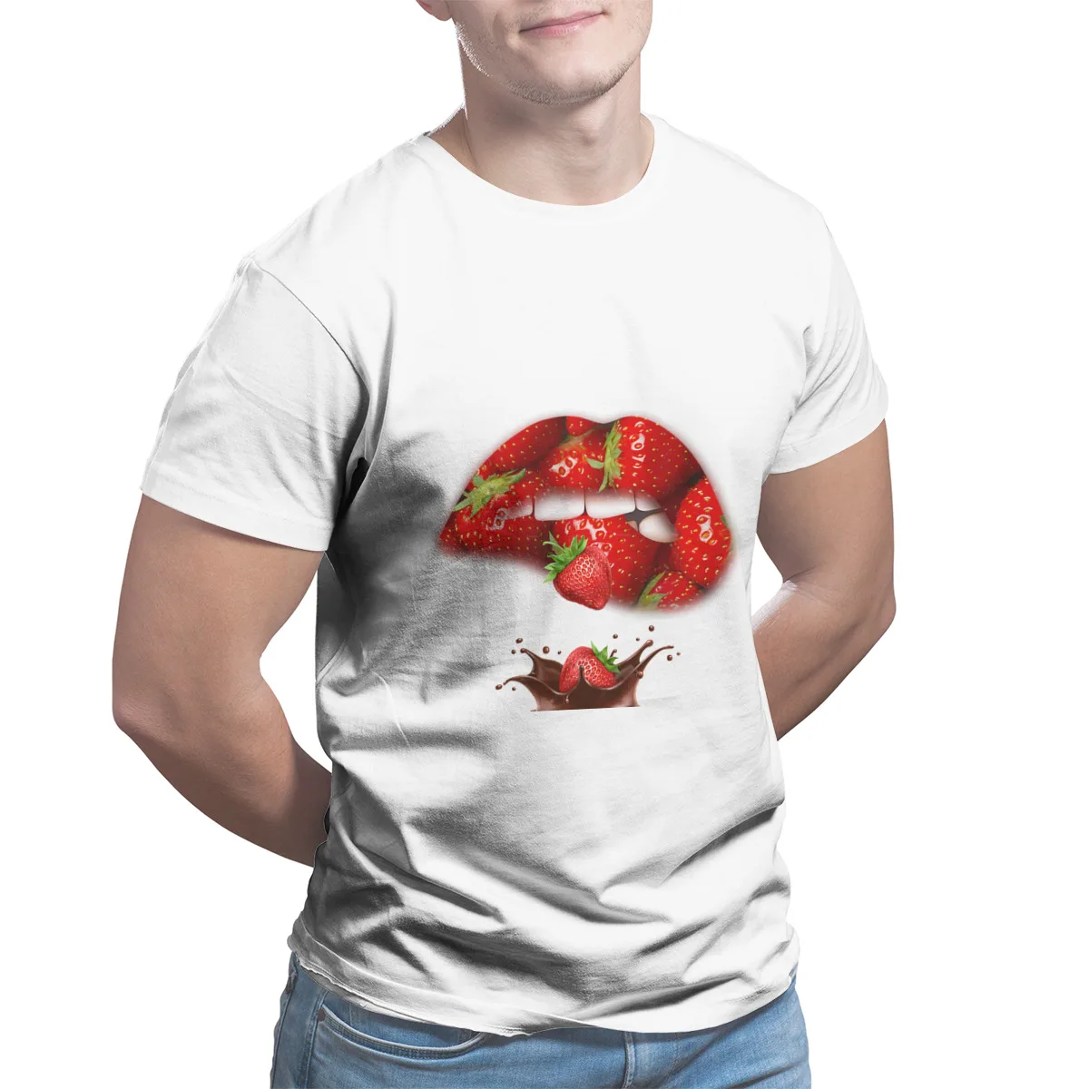 

Men's T-shirt Chocolate Strawberry Vintage Wholesale Clothes Cool Tees 146455