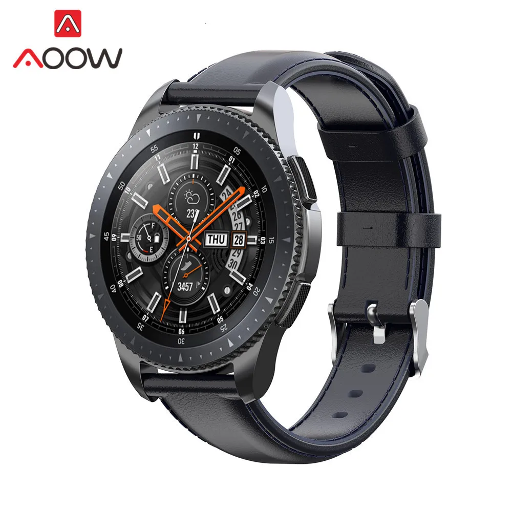 20 мм 22 мм ремешок из натуральной кожи для samsung Galaxy Watch 42 мм 46 мм Active gear Sport S3 S2 быстросъемный браслет ремешок