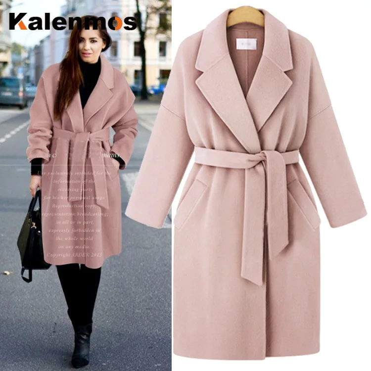 Большие размеры корейское зимнее длинное пальто женское однотонное Теплое