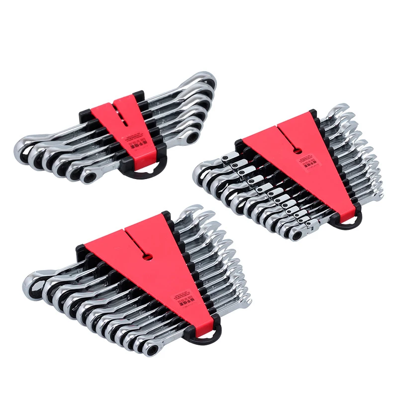 CRV Stee 72 Teeth Ratchet quick wrench set Multiuse Wrenches Dual Use Spanners Tools Kit Fixed/Movable Head Car hand repair tool |