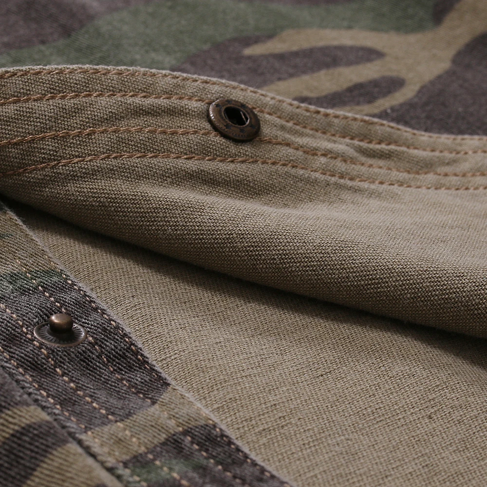 

Denim Shirt Men 2019 Fashion Camouflage Jean Long Sleeve Casual Shirts High Grade Hip Hop Streetwear Sportswear Overalls Outwear