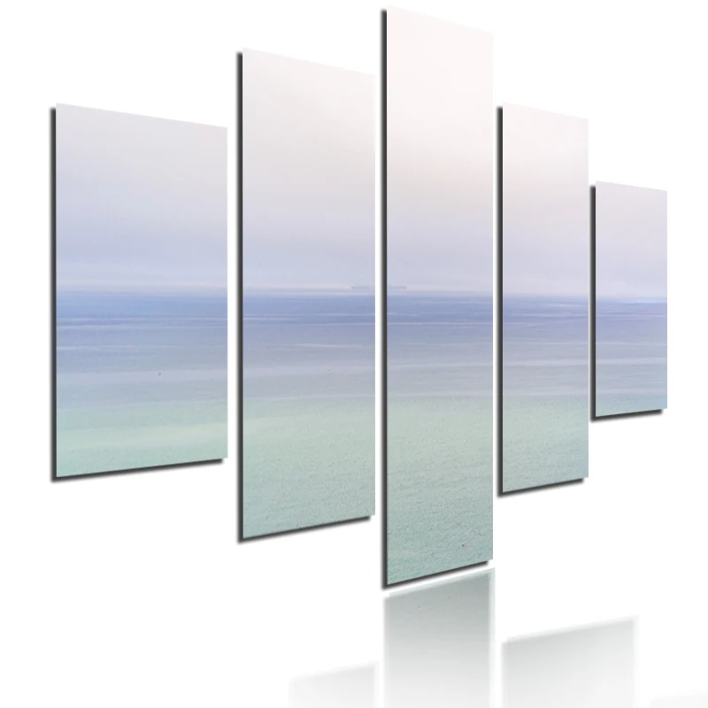 

Gradient Color Seaside Landscape Painting 5Pcs Frameless Style Canvas Poster Home Bedroom Living Room Wall Frameless Style