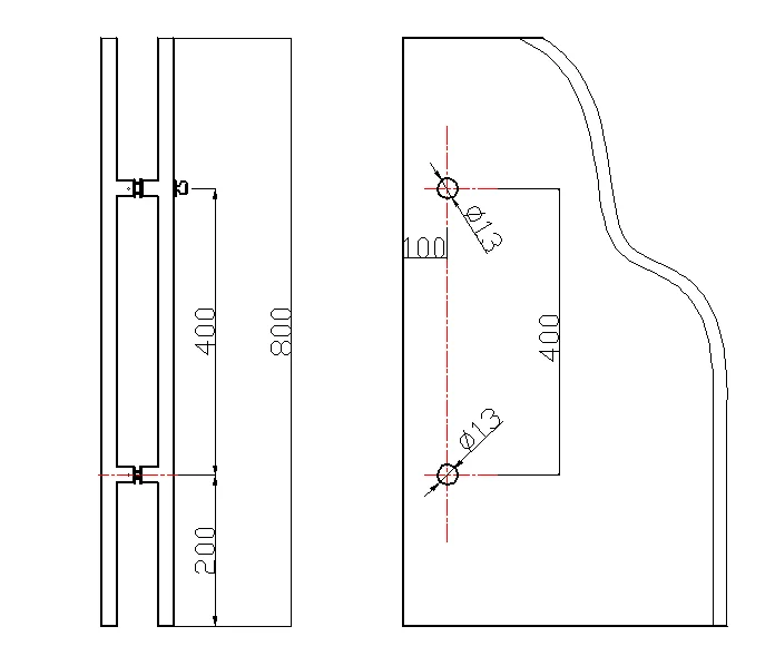 Замки для стеклянных раздвижных дверей из нержавеющей стали ручки 800 мм|glass door