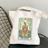 shopper coffee reading light printed tote bag women harajuku shopper handbag girl shoulder shopping bag lady canvas bag