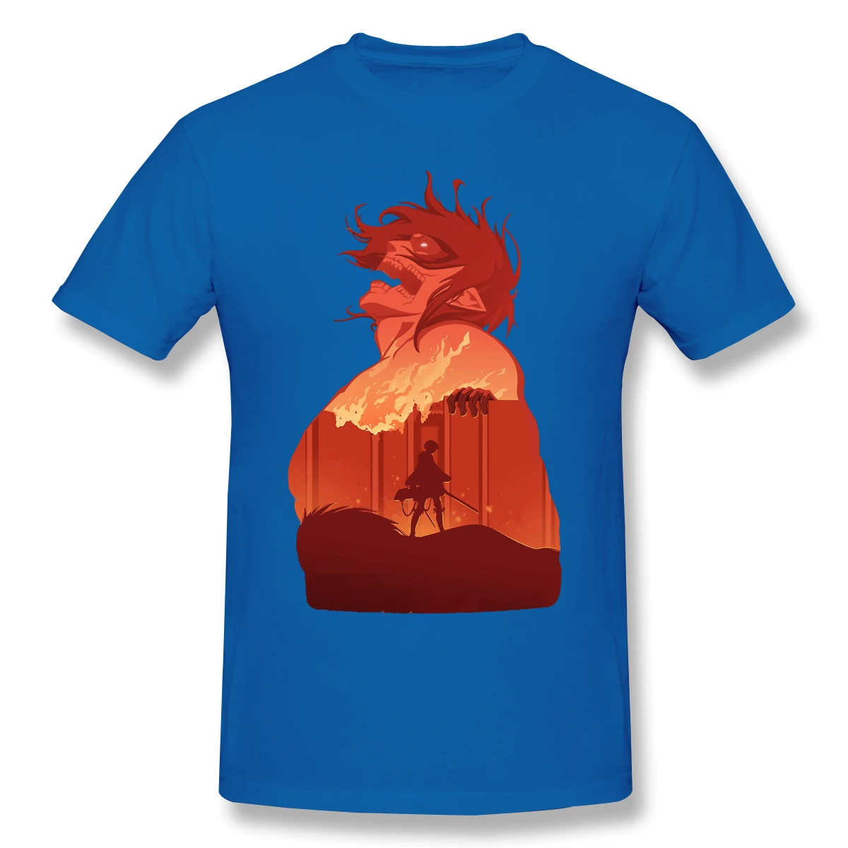 

Eren Print Cotton T-Shirt Attack On Titan For Men Fashion Streetwear
