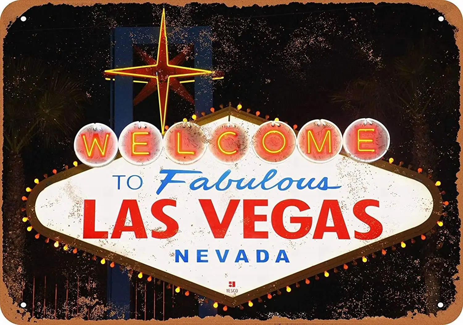 

SmartCows Vintage Metal Tin Sign 8 x 12 Inches Welcome to Fabulous Las Vegas Retro Decorative Sign