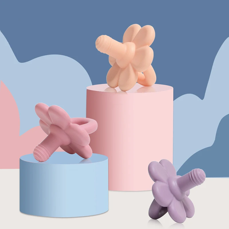 

Baby Silicone Teether Baby Toy Flower Type Pacifier Teethers Silicone Rodent Teether for Teeth Babies Accessories Newborn