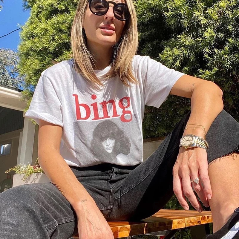 

Vintage Character Print White Graphic T Shirts New Brand Design Woman Tshirts Casual Streetwear T Shirts 2021 Summer Plus Size