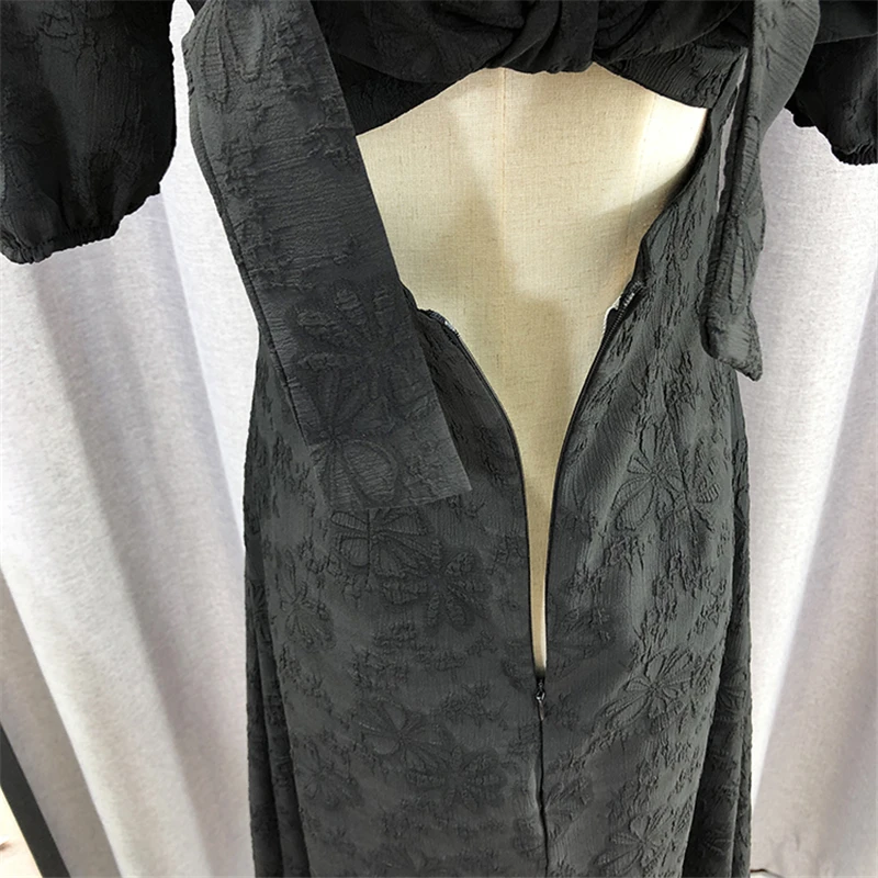 

2021 New Women Spring Dresses V-Neck Chiffon Floral High Waist Lace Up Elegant Vintage Sweet Ladies Midi Dresses Y436