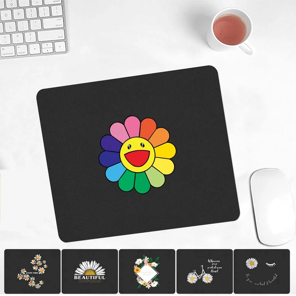 

Mouse Pad Laptop Mouse Mat for Office Home PC Computer Keyboard Daisy Pattern Mouse Pad Desk Pad Gaming Desk Mats 25x21cm
