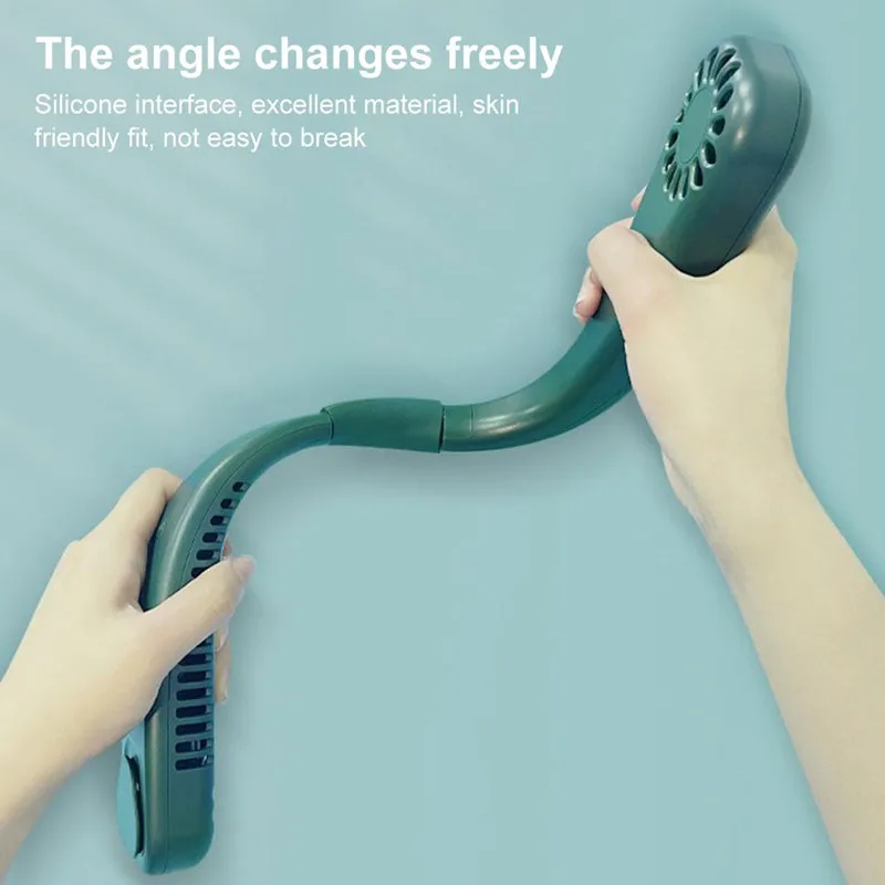 

Lazy Hanging Neck Fan USB Charging Portable Handheld Leafless Fan Student Hanging Neck Mini Net Red Small Electric Fan
