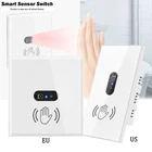 Настенный сенсорный выключатель Умный ИК-датчик, панель из закаленного стекла 110220 В, с защитой от царапин, правила ЕССША