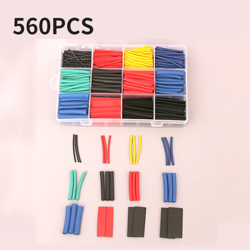 560 шт./кор. цветная Термоусаживаемая трубка Изолированная Водонепроницаемая