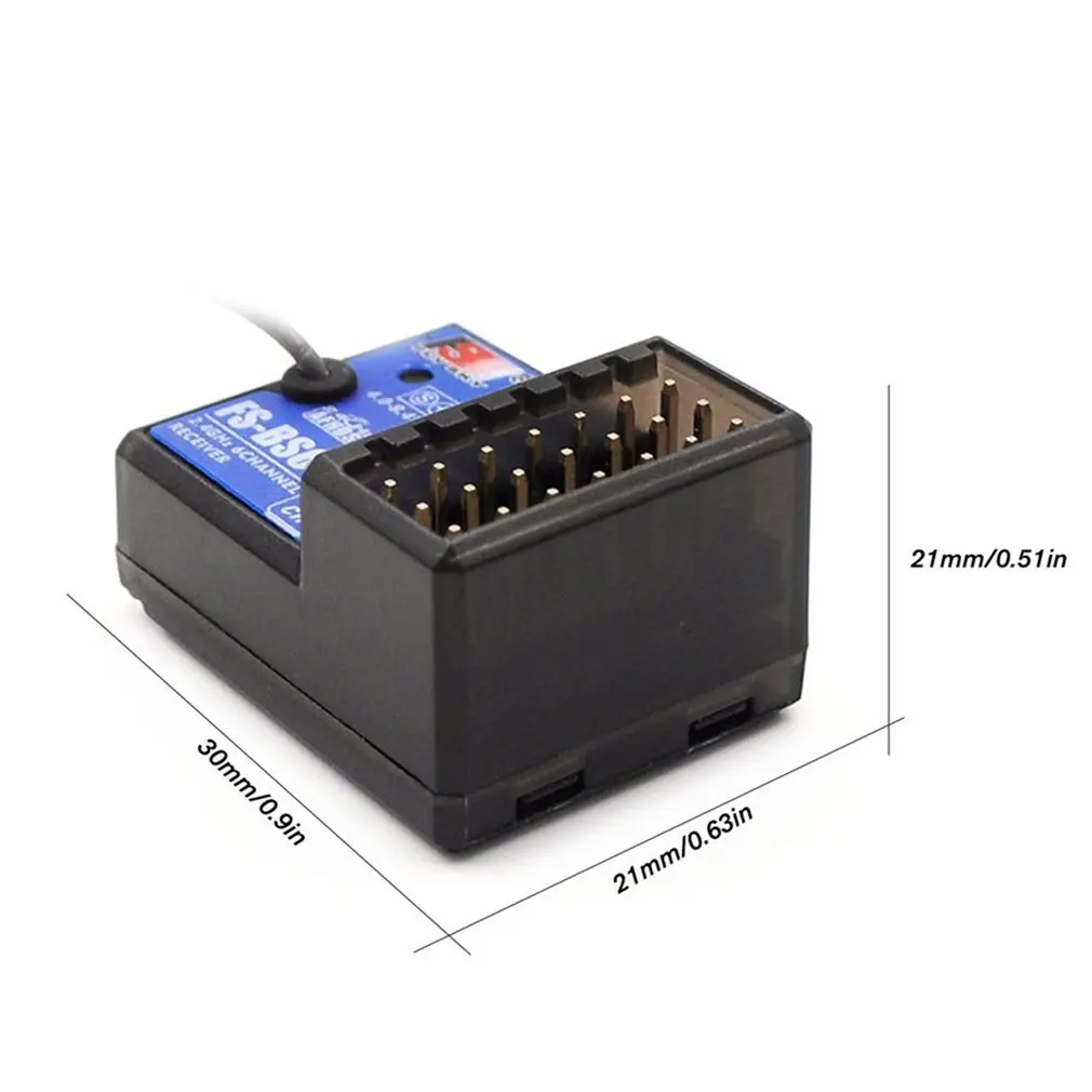 Flysky-receptor RC FS-BS6, 2,4 GHz, 6 CANALES, AFHDS, 2A, salida PWM con funci&oacute;n de giroscopio para Control remoto, coche, barco-5