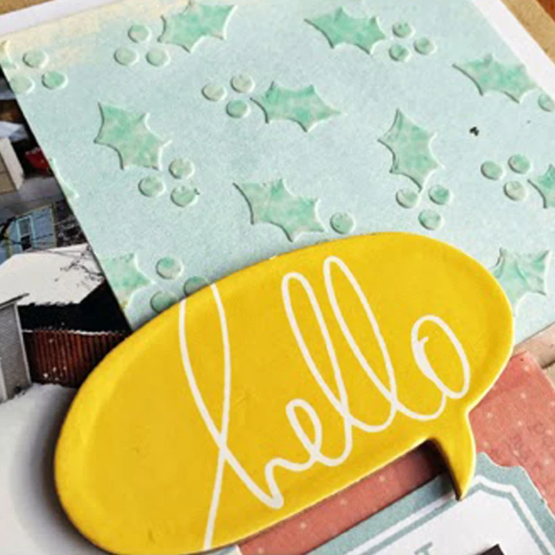 6*6 дюймов пластиковый трафарет водослива цветок ветка стволовая форма Холли для