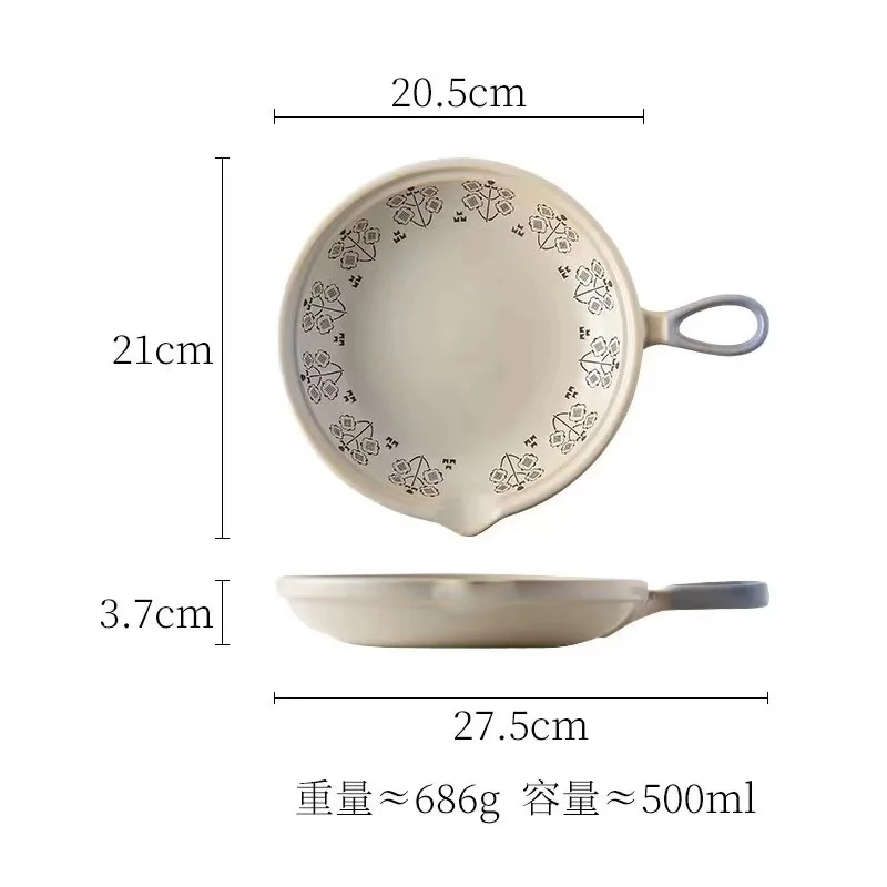 

Nordic Style Single Handle Heat Resistant Pottery Pan Pan Natural Pottery Oven Available Ceramic Pot Cooking Cookware