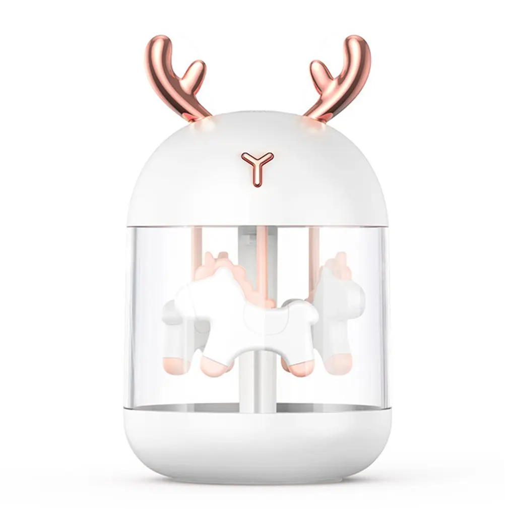 USB Humidifier Cute Portable Night Light Humidifier Dream Trojan Antlers Home Bedroom Office Humidifier