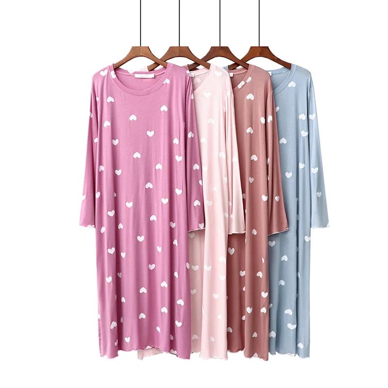 

Brand Designer Homewear Women Casual Cartoon Nightgown Ladies 100%soft Nightdress Female Round Collar High Quality Sleep Dress