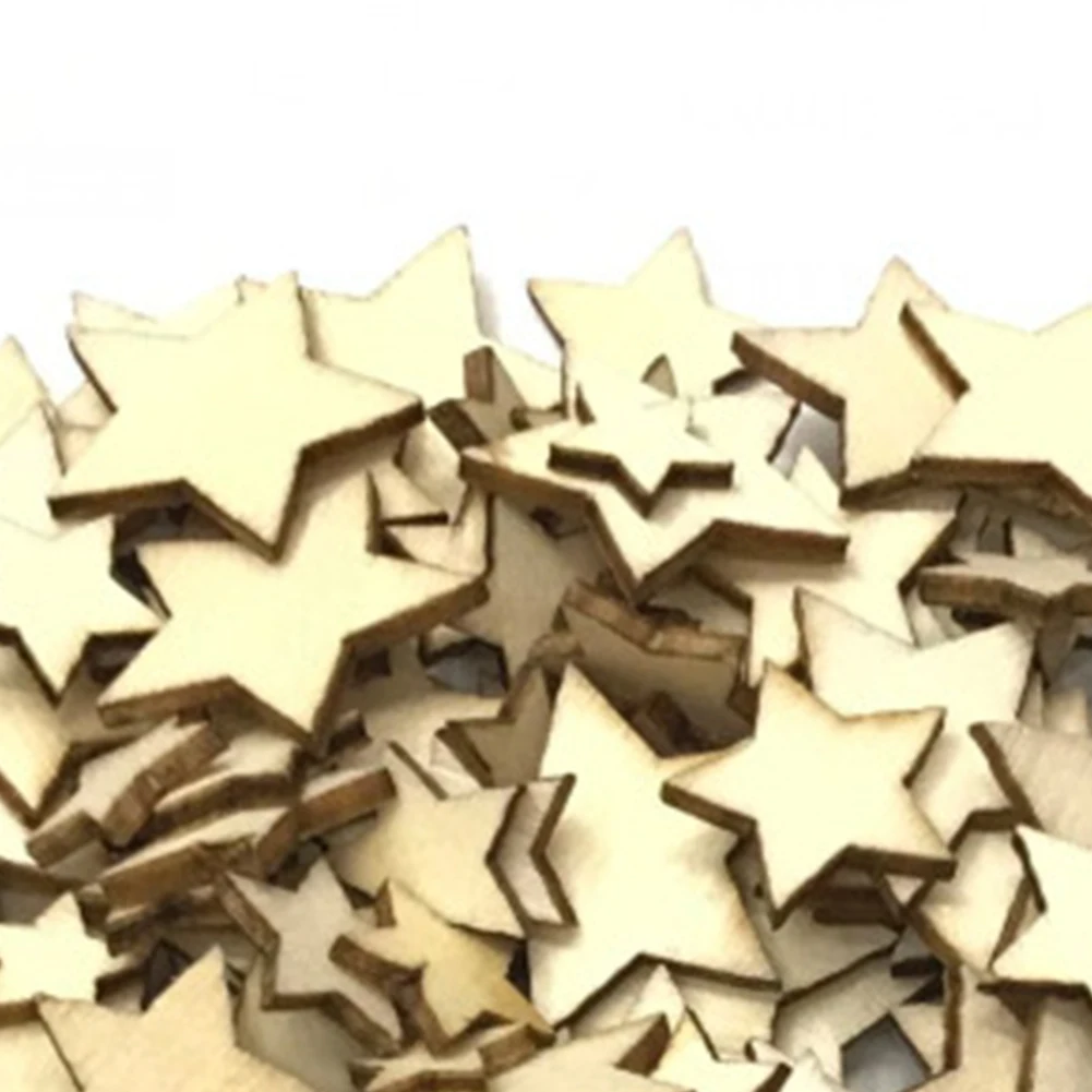 

Scrapbooking Supplies Light Weight Embellishments Wooden Stars Decorative DIY Crafts Handmade Buttons Gifts Size Mixing Graffiti