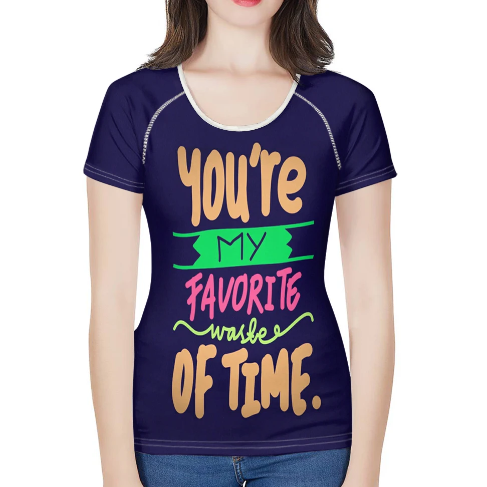 

Nopersonality Letter Print Tshirt Summer Short Sleeve for Women Breathable Slim T Shirt Casual Female Streetwear Tees XXL