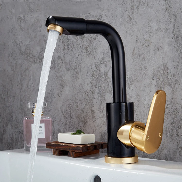 Черные и золотые алюминиевые смесители для кухни ванной комнаты горячие