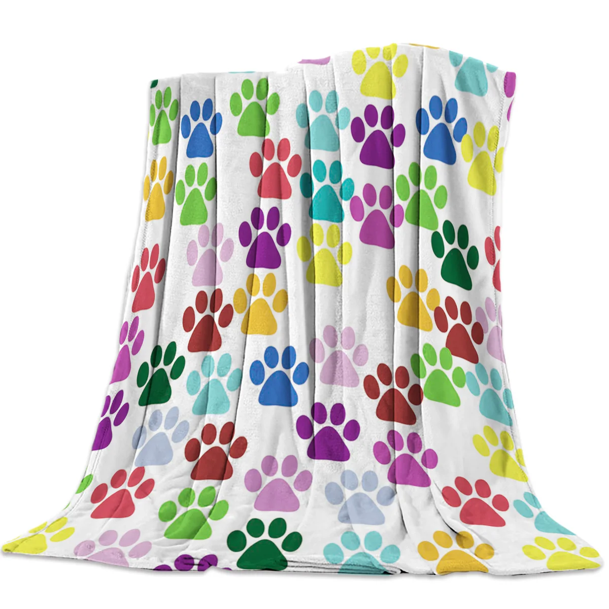 

Цветное одеяло из микрофибры с принтом «следы собаки»