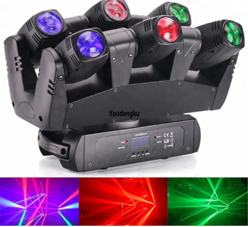 10pcs hot selling full color 6*10w 6 eyes led dj lighting RGBW 4IN1  Double Row led spider Sharpy beam moving head light