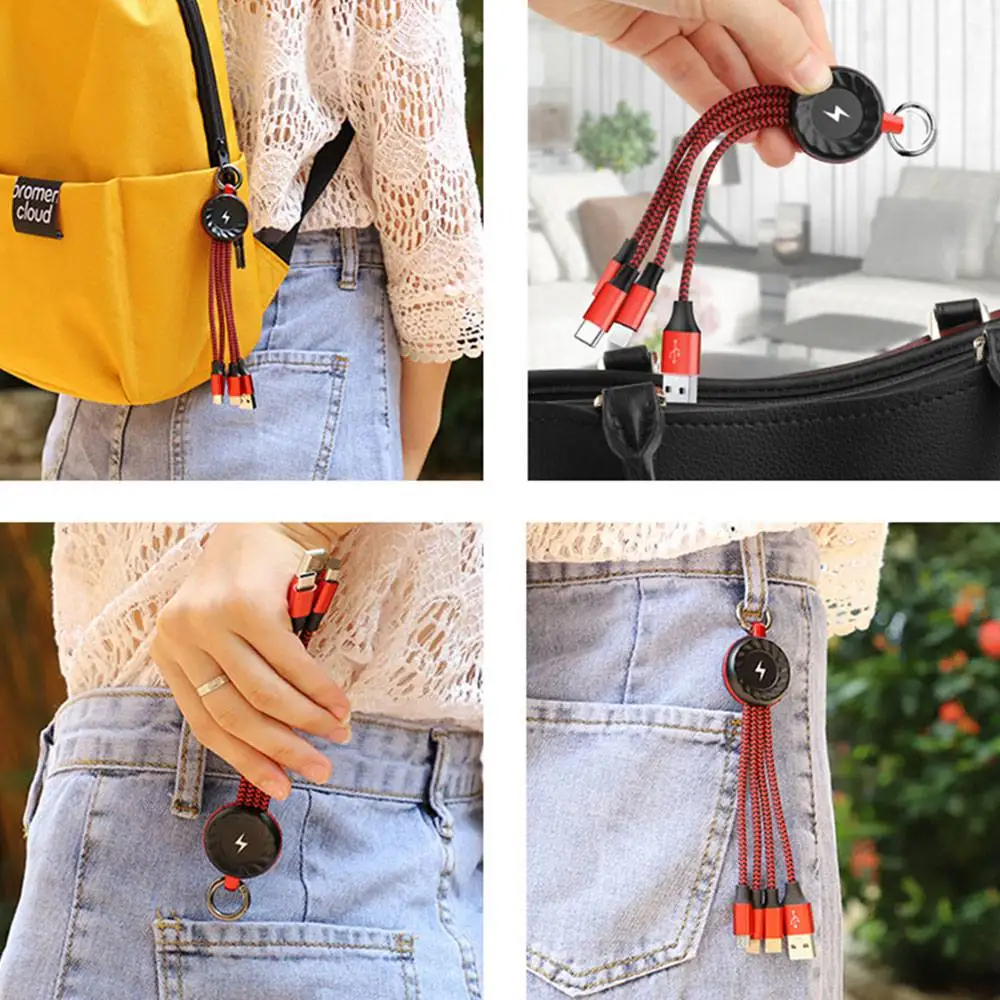 KISSCASE 3 в 1 USB кабель для мобильного телефона Micro usb type C зарядного устройства iPhone