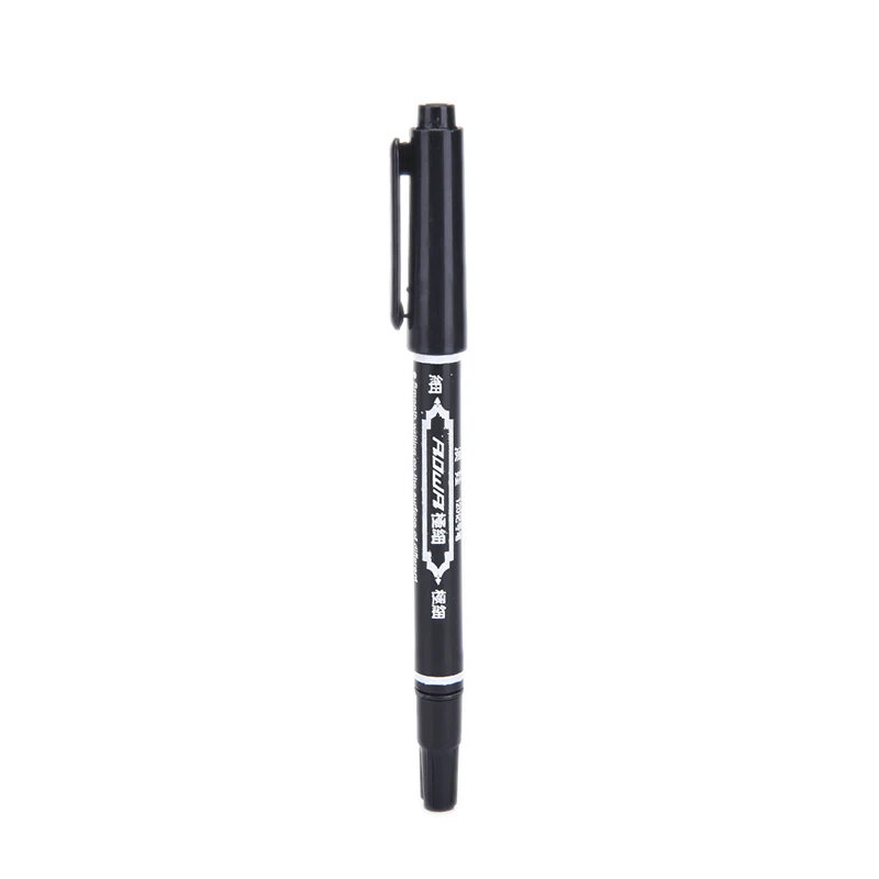 

Newest 2Pcs Dual-Tip Black Tattoo Skin Marker Piercing Marking Pen Tattoo Supply For Permanent Makeup