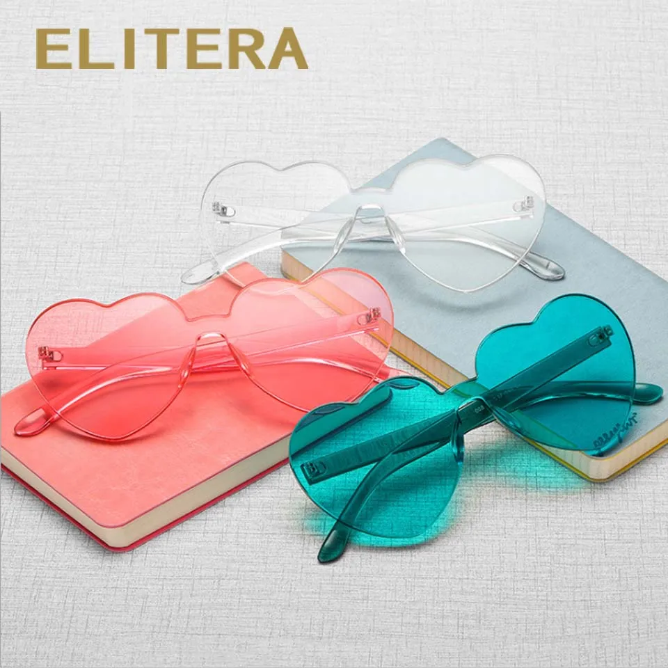 Женские цветные солнцезащитные очки ELITERA брендовые дизайнерские безрамные в