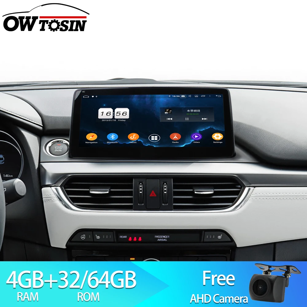 Owtosin автомобильный Радио Мультимедиа Видео плеер навигация gps Android 9,0 для MAZDA 6 автомобиль 4 Гб ram 32 Гб rom