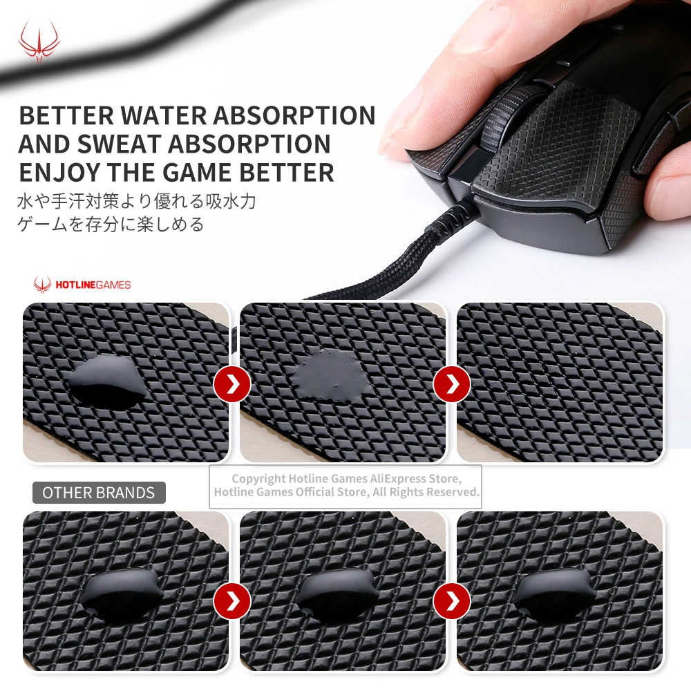 Hotline Games 2.0Plus Mouse Anti-Slip Grip Tape for Logitech G403 G603 G703,Grip Upgrade,Moisture Wicking,Pre Cut,Easy to Apply bluetooth computer mouse